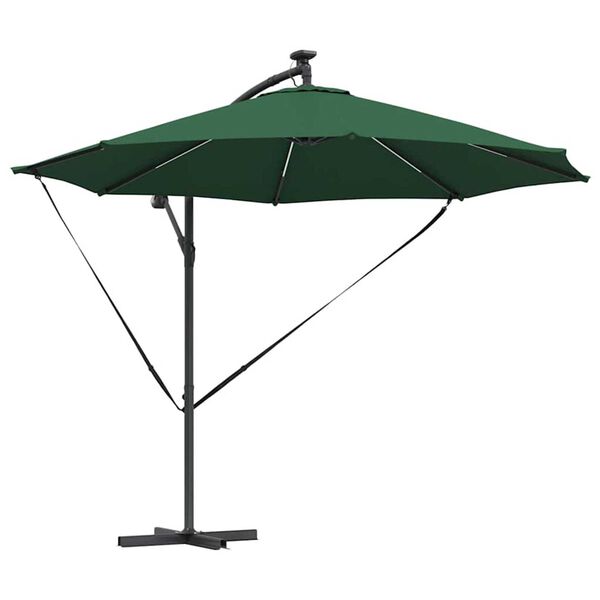 vidaXL Cantilever bananparasol Grön 294 x 294 x 248 cm