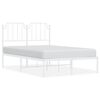 vidaXL S&auml;ngram med huvudgavel metall vit 120x190 cm