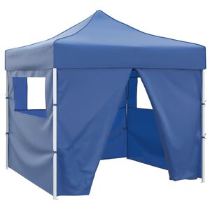 vidaXL Bl&aring;tt hopf&auml;llbart t&auml;lt 3 x 3 m med 4 v&auml;ggar
