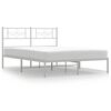 vidaXL S&auml;ngram med huvudgavel metall vit 140x190 cm