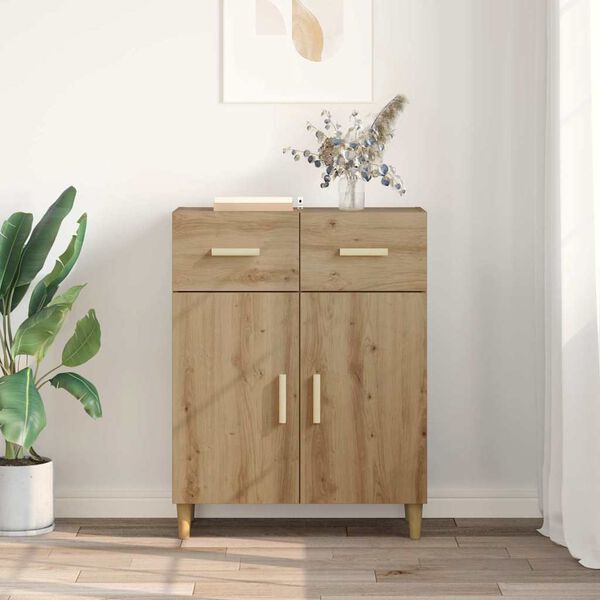 vidaXL Sideboard med låda artisan ek 34 x 69.5 x 89 cm Konstruerat trä