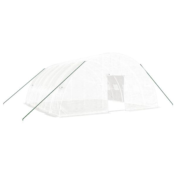 vidaXL V&auml;xthus med st&aring;lram vit 36 m&sup2; 6x6x2,85 m