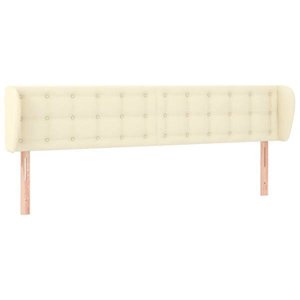 vidaXL S&auml;nggavel med kanter gr&auml;ddvit 163x23x78/88 cm konstl&auml;der