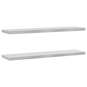 vidaXL V&auml;gghyllor 2 st 100x23,5 cm silver rostfritt st&aring;l