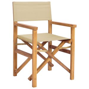 vidaXL Direkt&ouml;rsstol Brun och beige Massivt teaktr&auml;