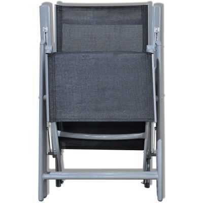 vidaXL Trädgårdsstol aluminium svart
