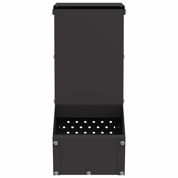 vidaXL Kaninsmatare Svart 12,5 x 26 x 28,5 cm Kallvalsat St&aring;l