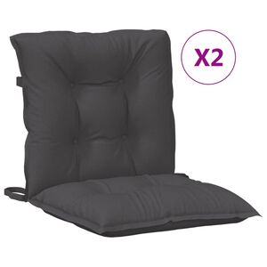 vidaXL Stolsdynor l&aring;gt ryggst&ouml;d 2 st melerad antracit 100x50x7 cm tyg
