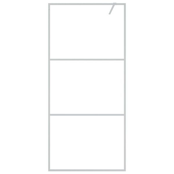 vidaXL Duschv&auml;gg silver 90x195 cm halvfrostat ESG-glas