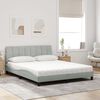 vidaXL Bed with Mattress "Hanko" Light Grey 160x200 cm Velvet