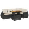 vidaXL Loungegrupp med dynor 6 delar svart konstrotting