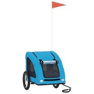 vidaXL Cykelvagn f&ouml;r djur bl&aring; oxfordtyg och j&auml;rn