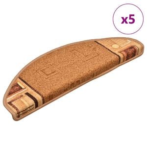 vidaXL Trappstegsmattor sj&auml;lvh&auml;ftande 5 st 65x21x4 cm beige