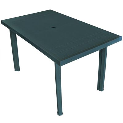 vidaXL Trädgårdsbord grön 126x76x72 cm plast