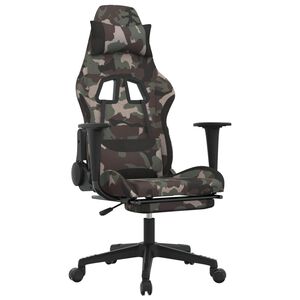 vidaXL Gamingstol med fotst&ouml;d Kamouflage och svart tyg