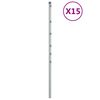 vidaXL Staketstolpar 15 st silver 120 cm galvaniserat st&aring;l