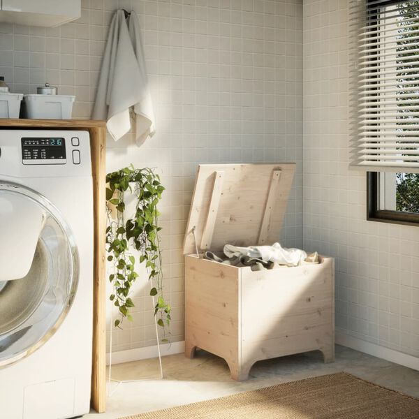 vidaXL F&ouml;rvaringsl&aring;da med lock RANA 60x49x54 cm massiv furu