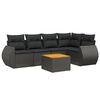 vidaXL Loungegrupp med dynor 6 delar svart konstrotting