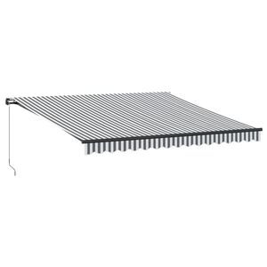 vidaXL Markis manuellt inf&auml;llbar antracit och vit 400x350 cm