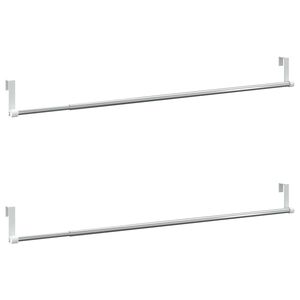 vidaXL Gardinskenor 2 st vit och silver 60-105 cm aluminium