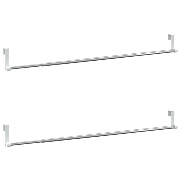 vidaXL Gardinskenor 2 st vit och silver 60-105 cm aluminium