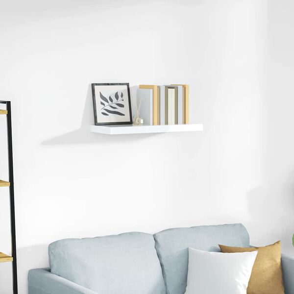 vidaXL Sv&auml;vande v&auml;gghylla vit h&ouml;gglans 60x23,5x3,8 cm MDF