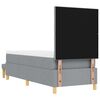 vidaXL B&auml;ddfj&auml;der med madrass med huvudgavel Ljusgr&aring; 80 x 200 cm tyg
