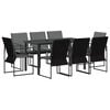 vidaXL Tr&auml;dg&aring;rdsm&ouml;belset 9 pcs Svart och Anthracit 160 x 80 x 73 cm