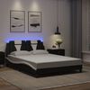 vidaXL Bed Frame "Viana" with LED without Mattress Black and White 120x200 cm