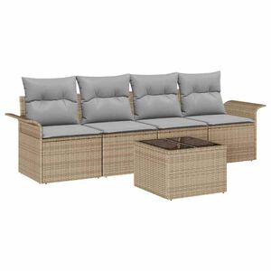 vidaXL Tr&auml;dg&aring;rdsoffset 5 st Beige och Gr&aring; konstrotting