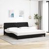 vidaXL Bed Frame with LED without Mattress Black 200x200 cm Fabric