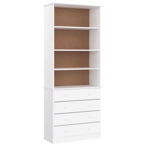 vidaXL Bokhylla med l&aring;dor ALTA 77x35x186,5 cm vit massiv furu