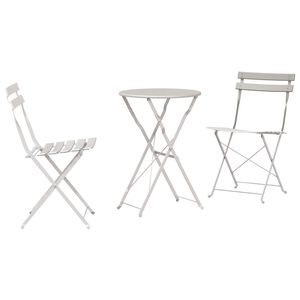 vidaXL Fällbart bistroset 3 pcs Beige Stål