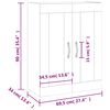 vidaXL V&auml;ggsk&aring;p sonoma-ek 69,5x34x90 cm konstruerat tr&auml;