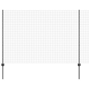vidaXL Euro Staket med St&ouml;d 10 x 1,6 m PVC-belagda st&aring;l Gr&aring; Mesh