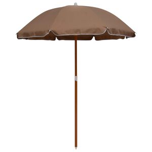 vidaXL Tr&auml;dg&aring;rdsparasoll med st&aring;lst&aring;ng 180 cm taupe