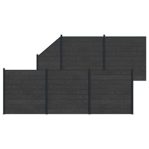 vidaXL St&auml;ngselpanel 6 pcs WPC och aluminium Svart