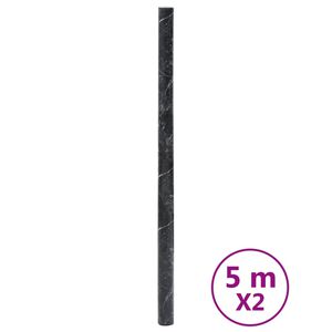 vidaXL M&ouml;beldekaler sj&auml;lvh&auml;ftande marmor svart 90x500 cm PVC