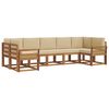 vidaXL Utomhussoffset med kudde 7 pcs Naturlig och Beige