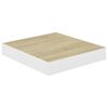 vidaXL Svävande vägghyllor 2 st ek och vit 23x23,5x3,8 cm MDF