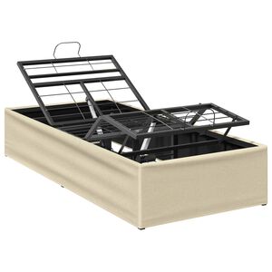 vidaXL Elektrisk Justerbar S&auml;ng Ram Gr&auml;ddvit 200 x 70 x 33,5 cm St&aring;l