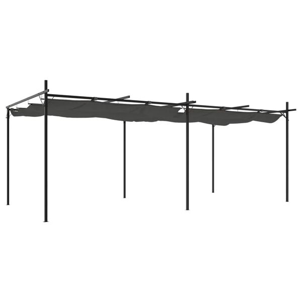 vidaXL Pergola med infällbart tak antracit 589x292x230 cm