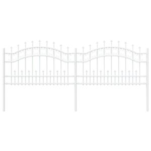vidaXL Tr&auml;dg&aring;rdsst&auml;ngsel KAMPEN 240 x 118 cm Pulverlackerad st&aring;l Vit