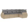 vidaXL Soffgrupp f&ouml;r tr&auml;dg&aring;rden med dynor 5 delar beige konstrotting