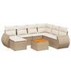 vidaXL Matgrupp f&ouml;r tr&auml;dg&aring;rden med dynor 8 delar beige konstrotting