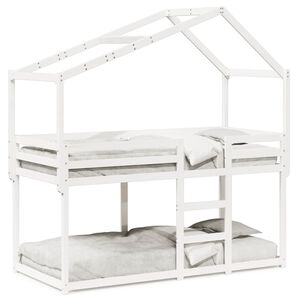 vidaXL V&aring;ningss&auml;ng med tak vit 80x200 cm massiv furu