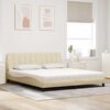 vidaXL Bed with Mattress "Hanko" Cream 180x200 cm Fabric