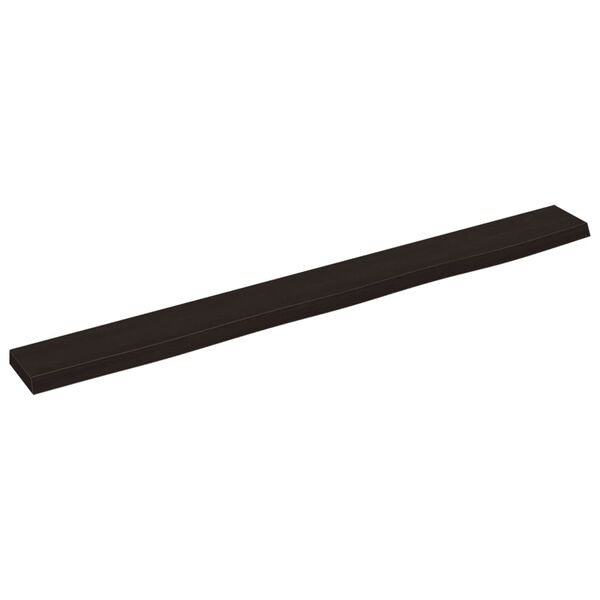 vidaXL Vägghylla mörkbrun 100x10x2 cm behandlad massiv ek