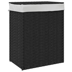 vidaXL Tv&auml;ttkorg med lock svart 46x33x60 cm konstrotting