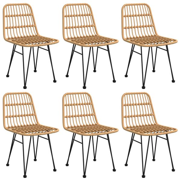 vidaXL Matgrupp för trädgården 7 delar konstrotting